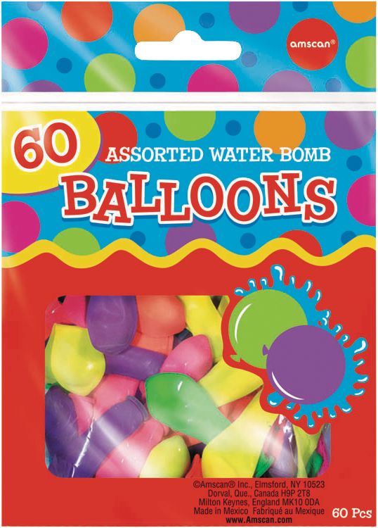Assorted Colour Water Bombs, 60-ct Front_Flat