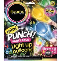 Illooms Light-Up Mini LED Punch Balloons, 10-pk Front_Flat