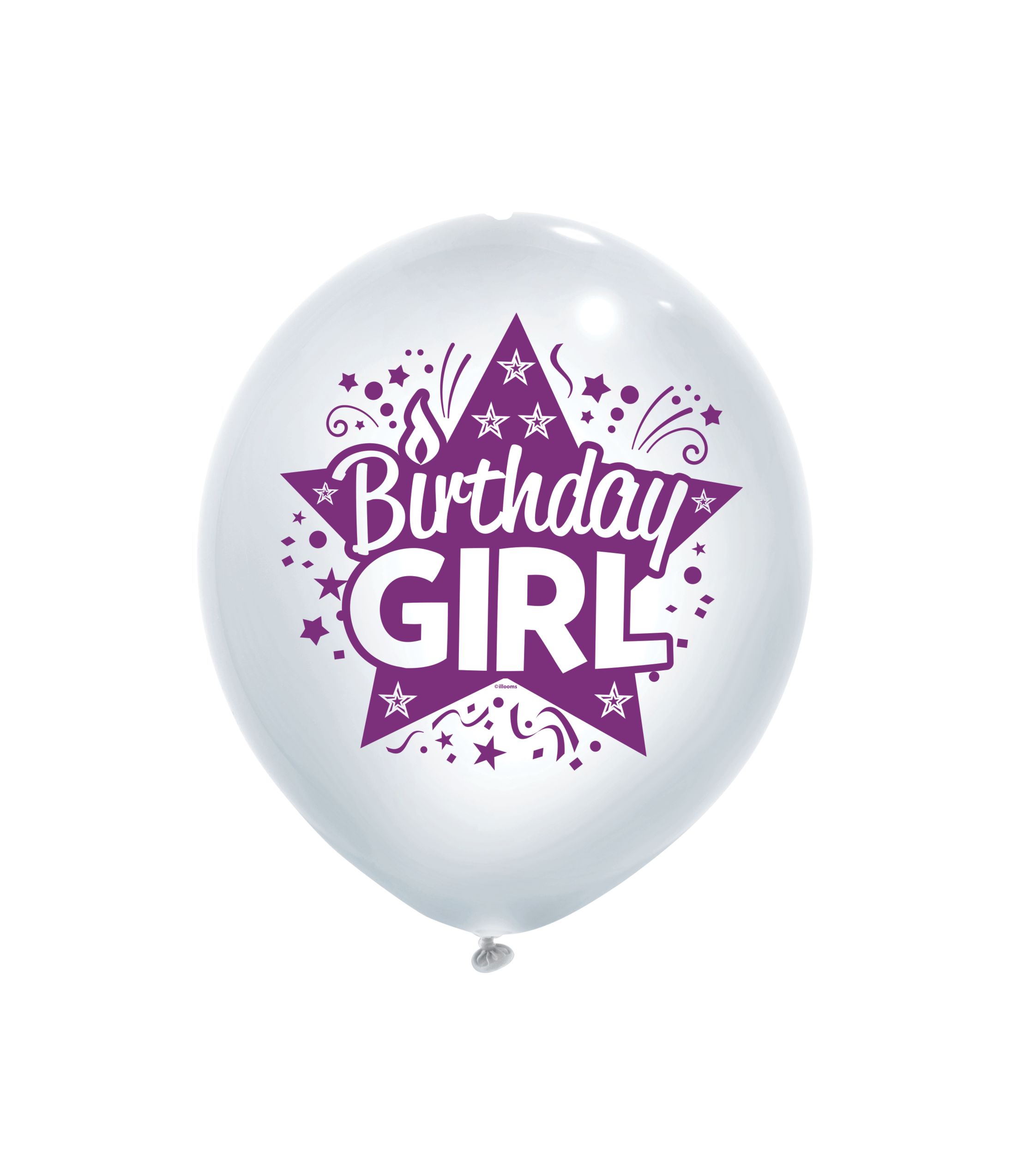 Illooms Light-Up Birthday Girl LED Balloons, 5-pk Front_Flat