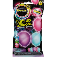 Illooms Light-Up Blue, Pink, & Purple LED Balloons, 5-pk Front_Flat