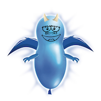 Ballons lumineux à DEL Illooms, dinosaure, paq. 3 Front_Flat