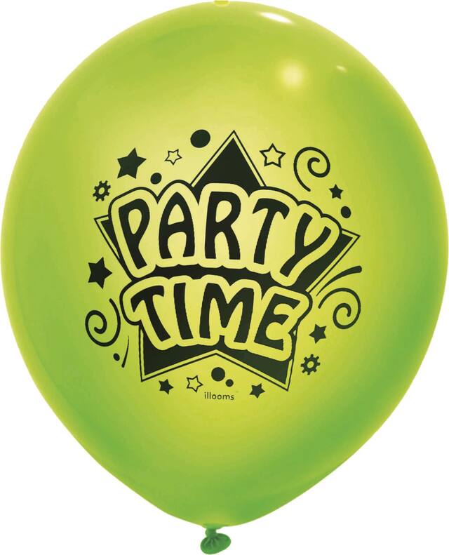 Illooms Light-Up Party Time LED Balloons, 12-pk Front_Flat