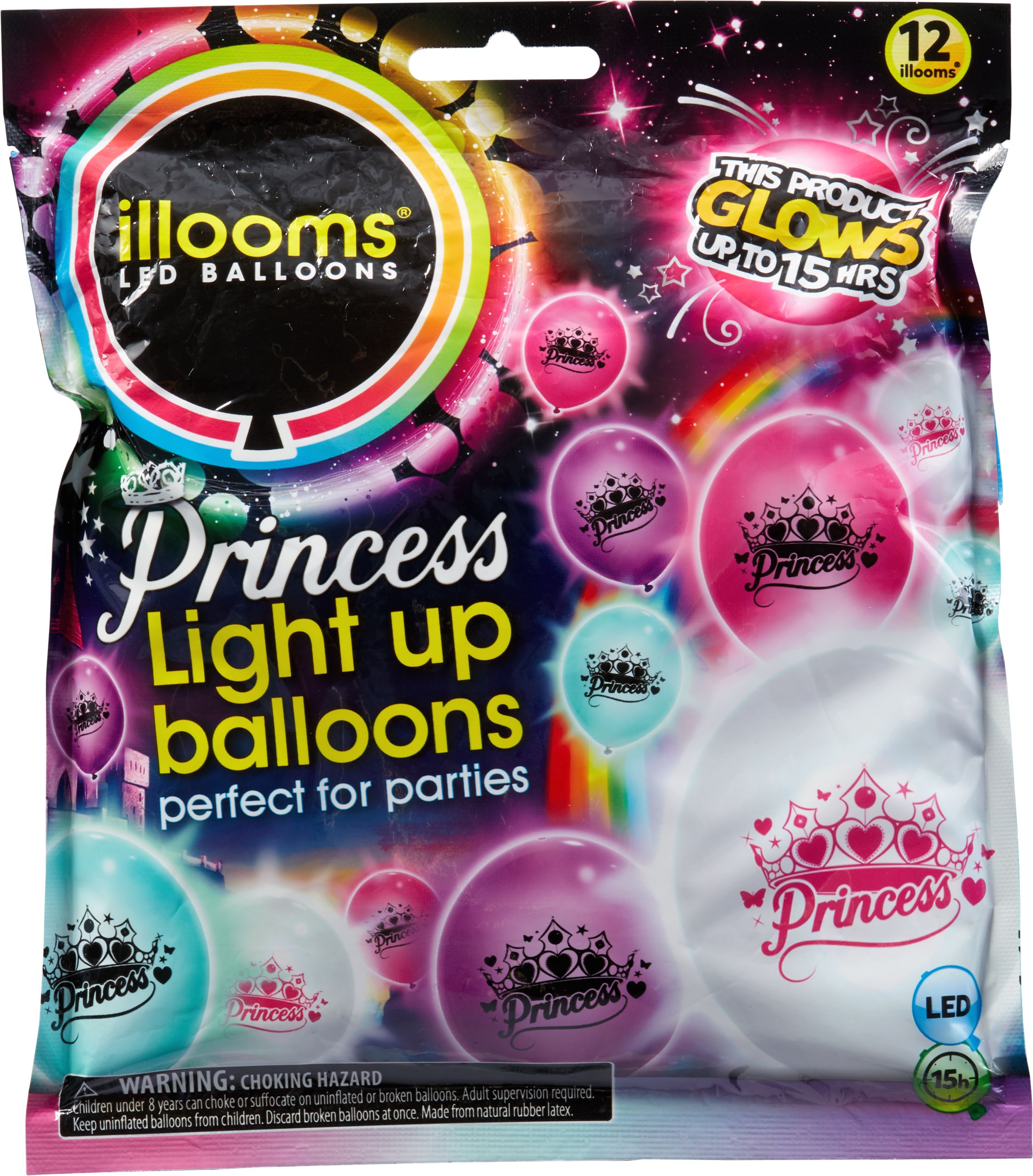 Illooms Light-Up Princess LED Balloons, 12-pk Front_Flat