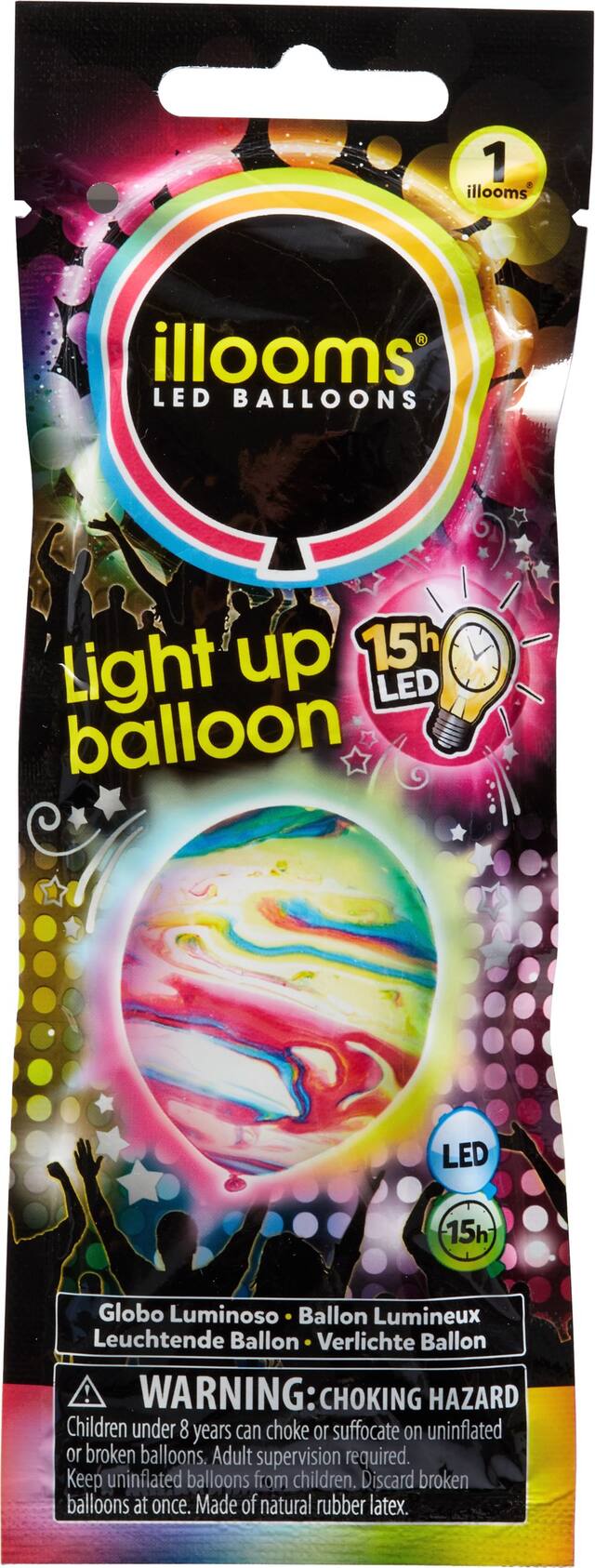 Illooms Light-Up LED Marble Balloon, 9-in Front_Flat