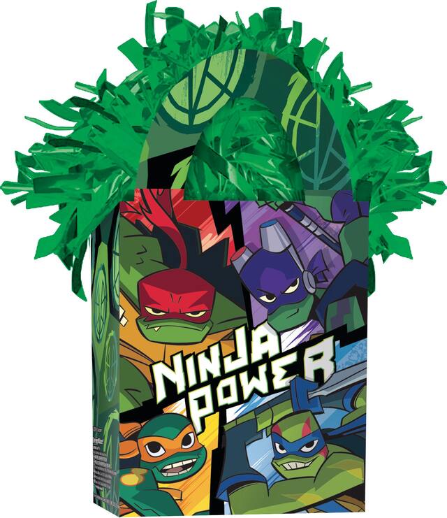 Poids pour ballons en forme de sac-cadeau Tortues ninja, vert, 5,5 po, pour fête d'anniversaire Front_Elevated