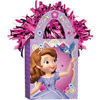 Disney Junior Sofia the First Gift Bag Shaped Balloon Weight Accessory, Pink/Purple, 5.5-in, for Birthday Party Front_Angled_Right