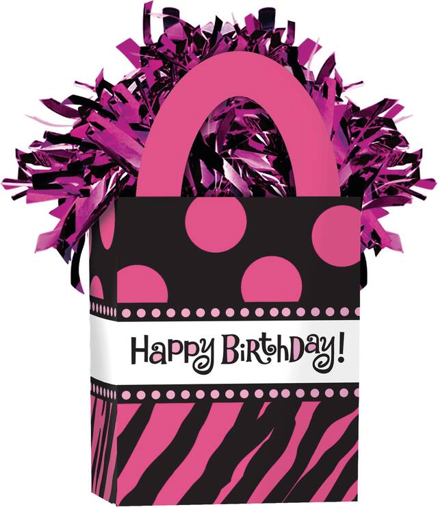 Fab Happy Birthday Mini Balloon Weight Front_Angled_Right