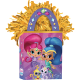 Nickelodeon Shimmer and Shine Gift Bag Shaped Balloon Weight Accessory, Purple/Pink, 5.5-in, for Birthday Party Front_Flat
