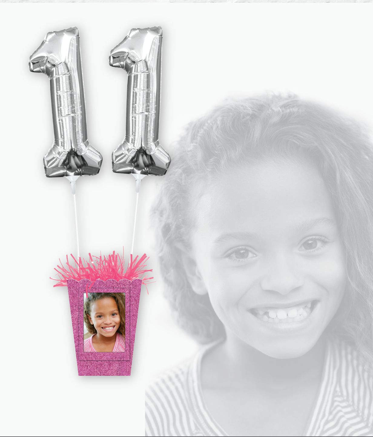 Gift Bag Shaped DIY Customizable Balloon Weight Accessory, Pink, 6-in, for Birthday/Anniversary/Graduation Front_Flat