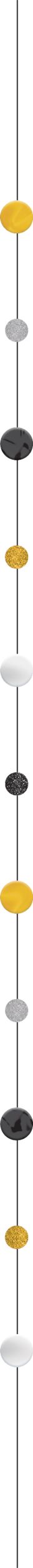 Queue de ballon à cercles, or/noir/argent, 6 pi, pour remise des diplômes/veille du jour de l'An Front_Flat