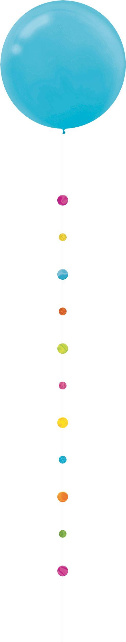 Circle Balloon Tail Accessory, Multi-Coloured, 6-ft, for Birthday Party Front_Flat