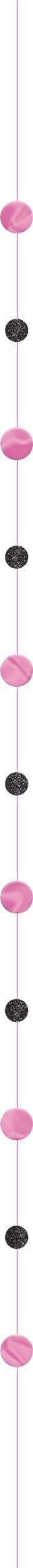 Circle Balloon Tail Accessory, Pink/Black, 6-ft, for Gender Reveal/Birthday Party Front_Flat
