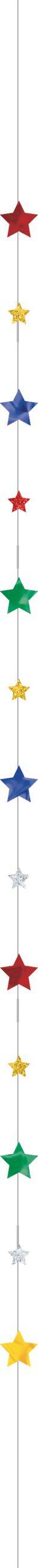 Star Balloon Tail Accessory, Red/Yellow/Blue/Green, 6-ft, for Graduation Front_Flat