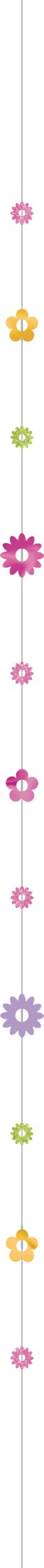 Queue de ballon à fleurs, multicolore, 6 pi, pour fête d'anniversaire/estivale Front_Flat