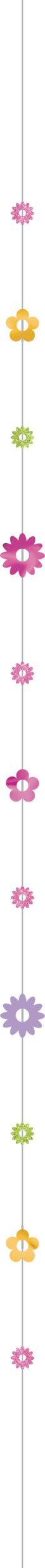 Queue de ballon à fleurs, multicolore, 6 pi, pour fête d'anniversaire/estivale Front_Flat