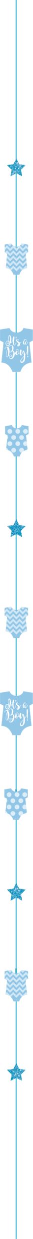 Onesie Balloon Tail Accessory, Blue, 6-ft, for Gender Reveal/Baby Shower Front_Flat