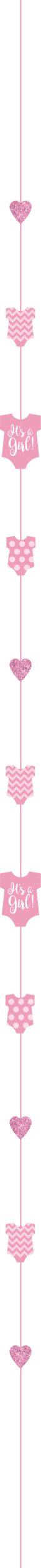 Onesie Balloon Tail Accessory, Pink, 6-ft, for Gender Reveal/Baby Shower Front_Flat