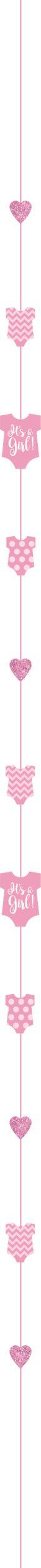 Onesie Balloon Tail Accessory, Pink, 6-ft, for Gender Reveal/Baby Shower Front_Flat