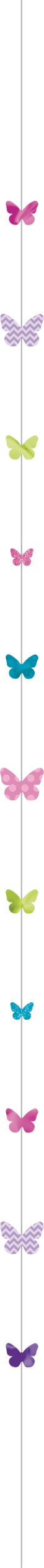 Butterfly Balloon Tail Accessory, Multi-Coloured, 6-ft, for Birthday Party Front_Flat