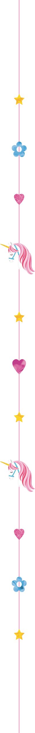 Unicorn Balloon Tail Accessory, Multi-Coloured, 6-ft, for Birthday Party Front_Flat