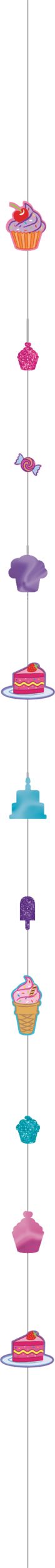 Cake & Ice Cream Balloon Tail Accessory, Multi-Coloured, 6-ft, for Birthday Party/Summer Front_Flat