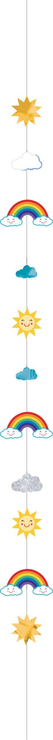 Queue de ballon à arc-en-ciel et soleil, multicolore, 6 pi, pour fête prénatale/estivale Front_Flat