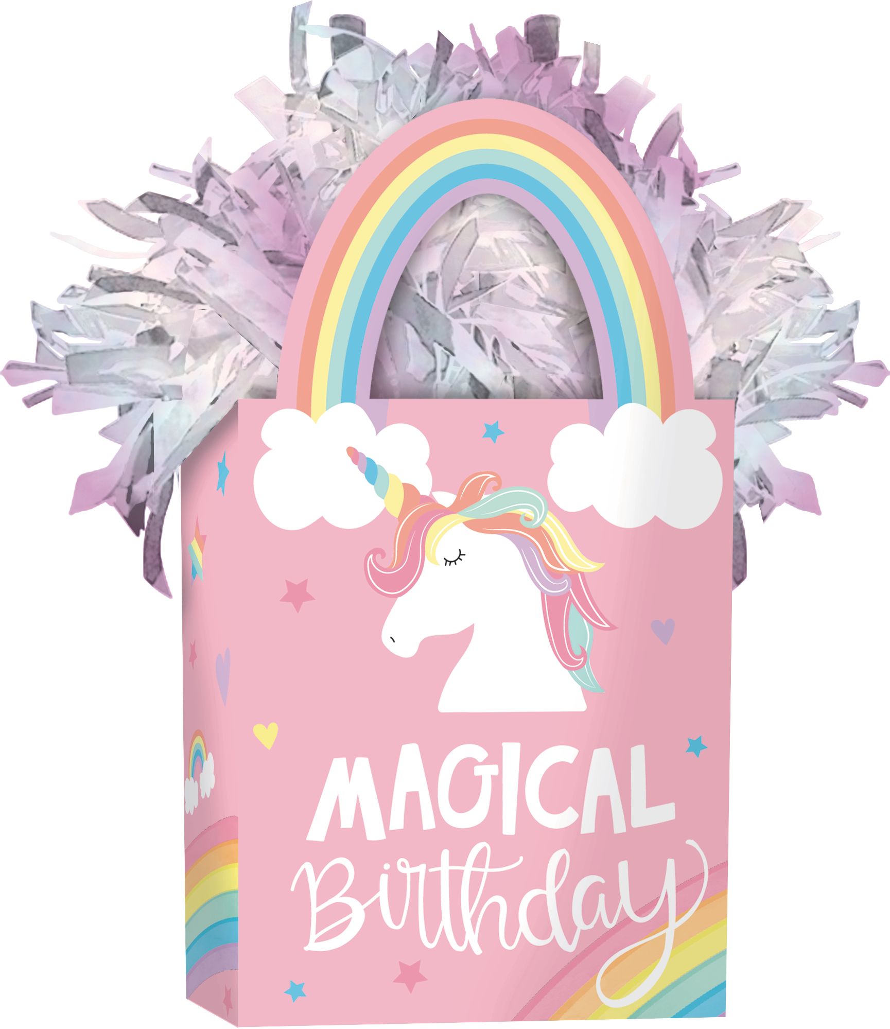 Magical Rainbow Birthday Balloon Weight Front_Angled_Right
