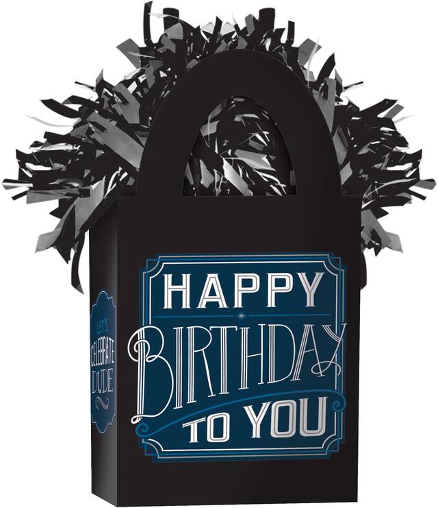 Happy Birthday Classic Balloon Weight Front_Elevated