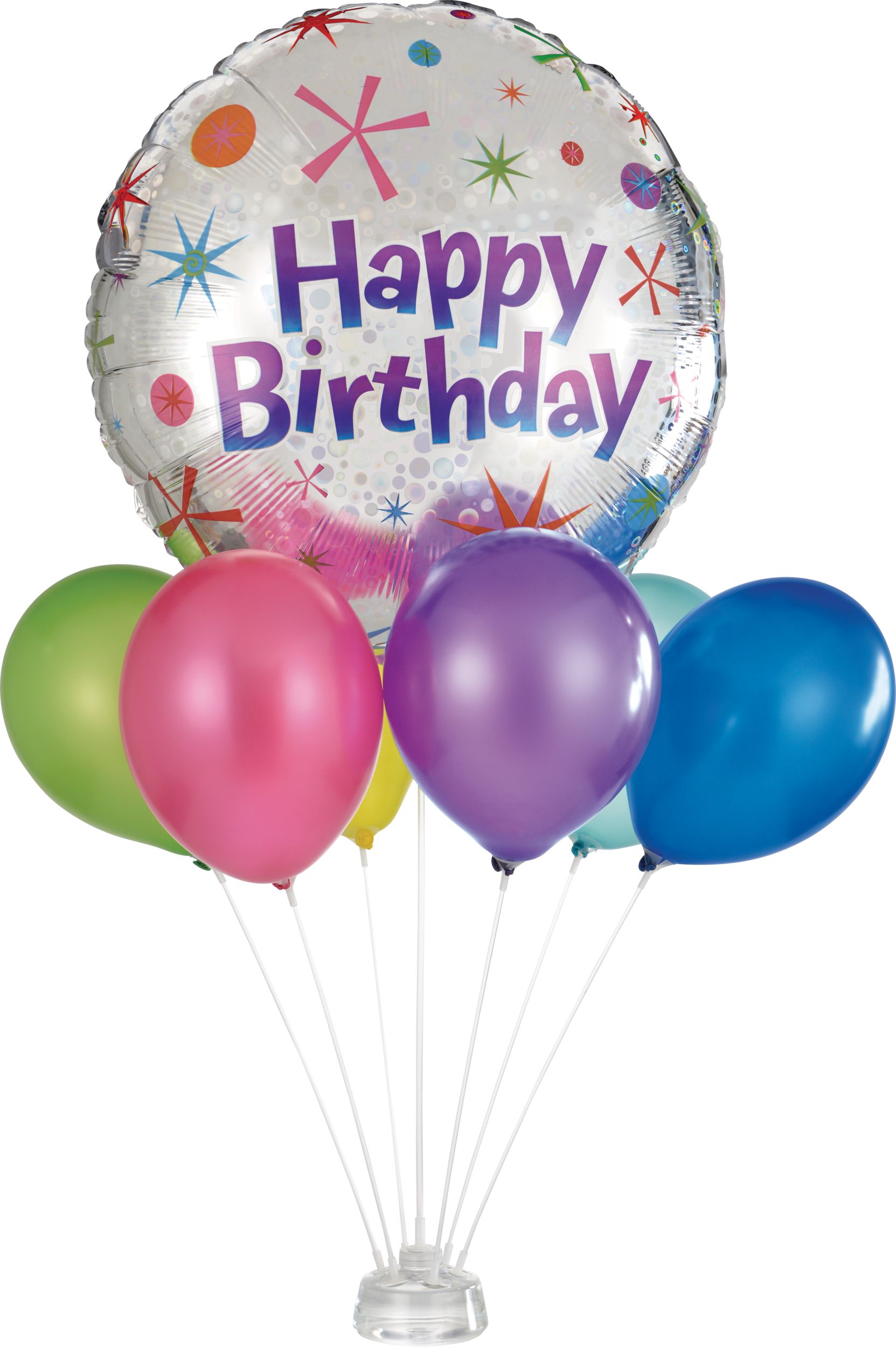 Balloon Centrepiece Base Kit Stand, Clear, 20-in, 20-pk, for Birthday/New Year's Eve/Graduation/Baby Shower/Wedding/Halloween Front_Flat