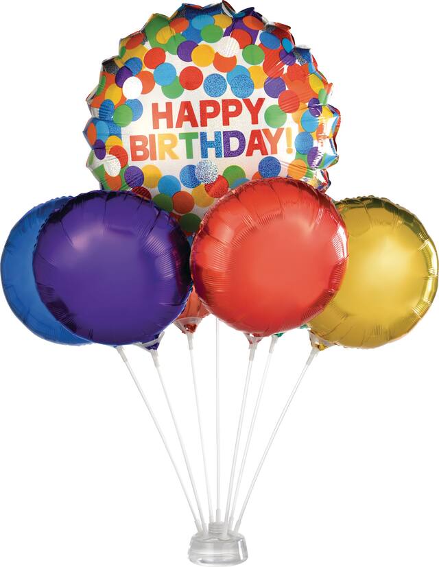 Balloon Centrepiece Base Kit Stand, Clear, 20-in, 30-pk, for Birthday/New Year's Eve/Graduation/Baby Shower/Wedding/Halloween Front_Flat