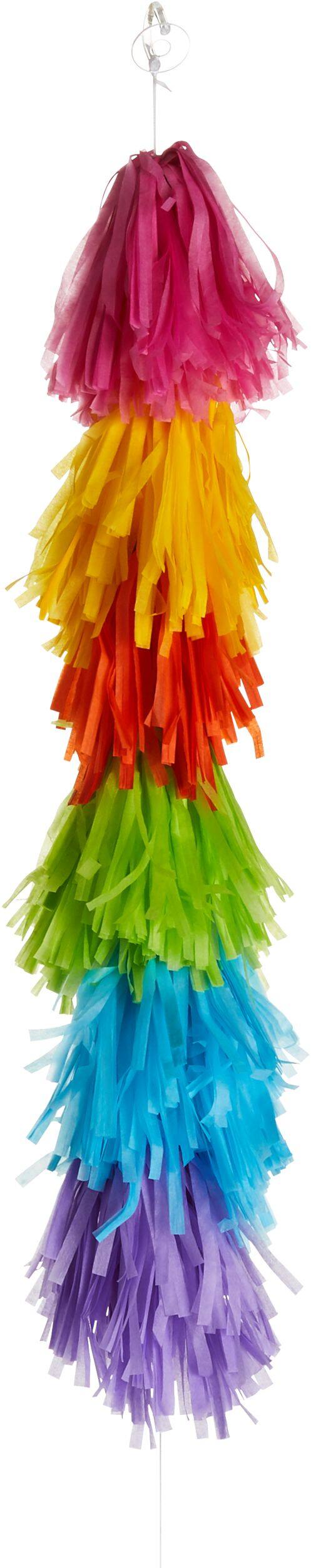 Tassel Fringe Balloon Weight Tail Accessory, Multi-Coloured, 6-ft, for Birthday Party Front_Flat