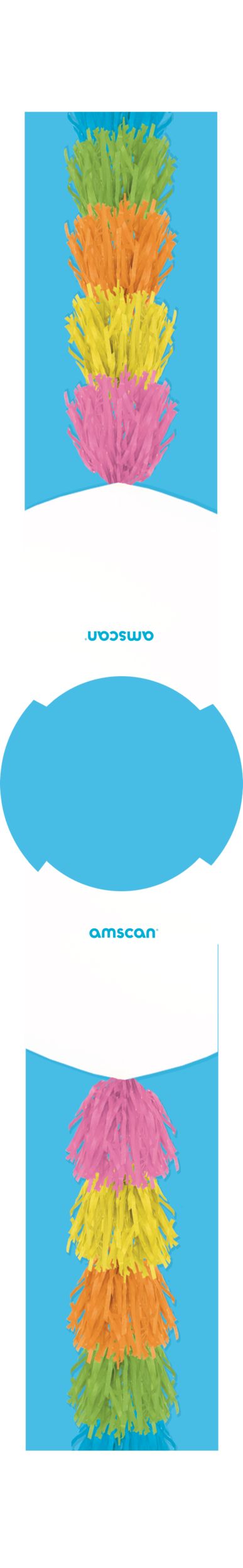 Queue de ballon à poids à franges, multicolore, 6 pi, pour fête d'anniversaire Overhead_Flat