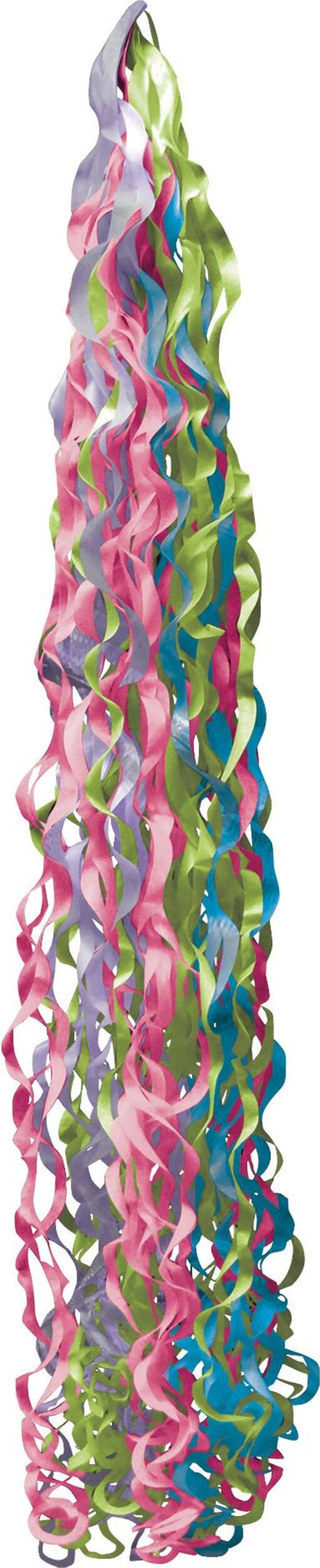 Tassel Fringe Balloon Tail Accessory, Pink/Green/Blue, 6-ft, for Birthday Party Front_Flat