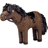 Décoration pinata suspendue cheval, brun, 21 po, peut contenir 2 lb de garniture à pinata, pour anniversaire/fête Western Front_Angled_Left
