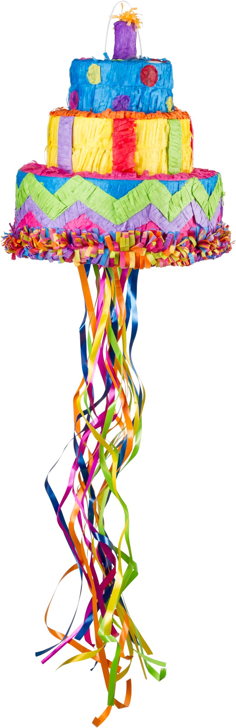 Pull String Birthday Cake Pinata Front_Flat