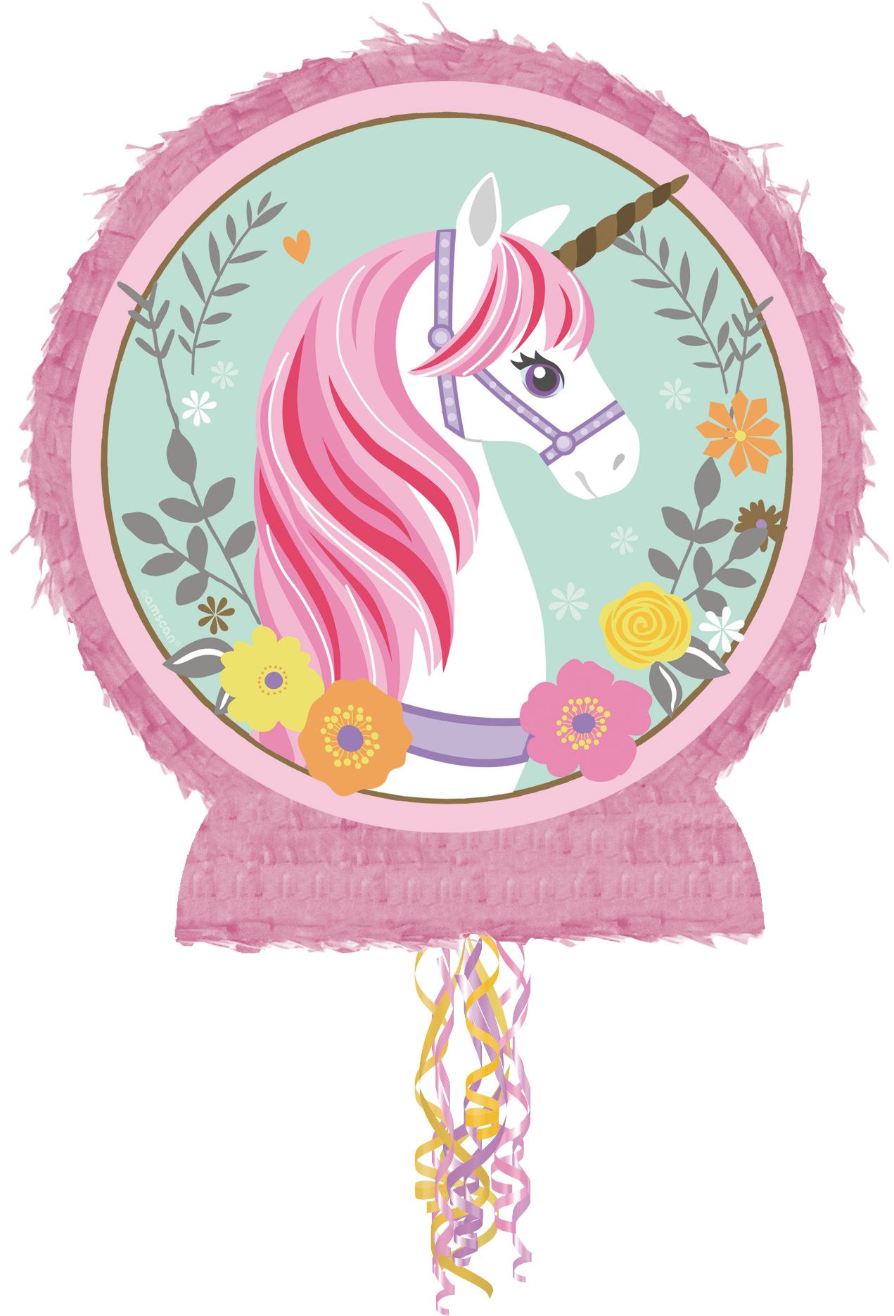 Pull String Magical Unicorn Pinata Front_Flat