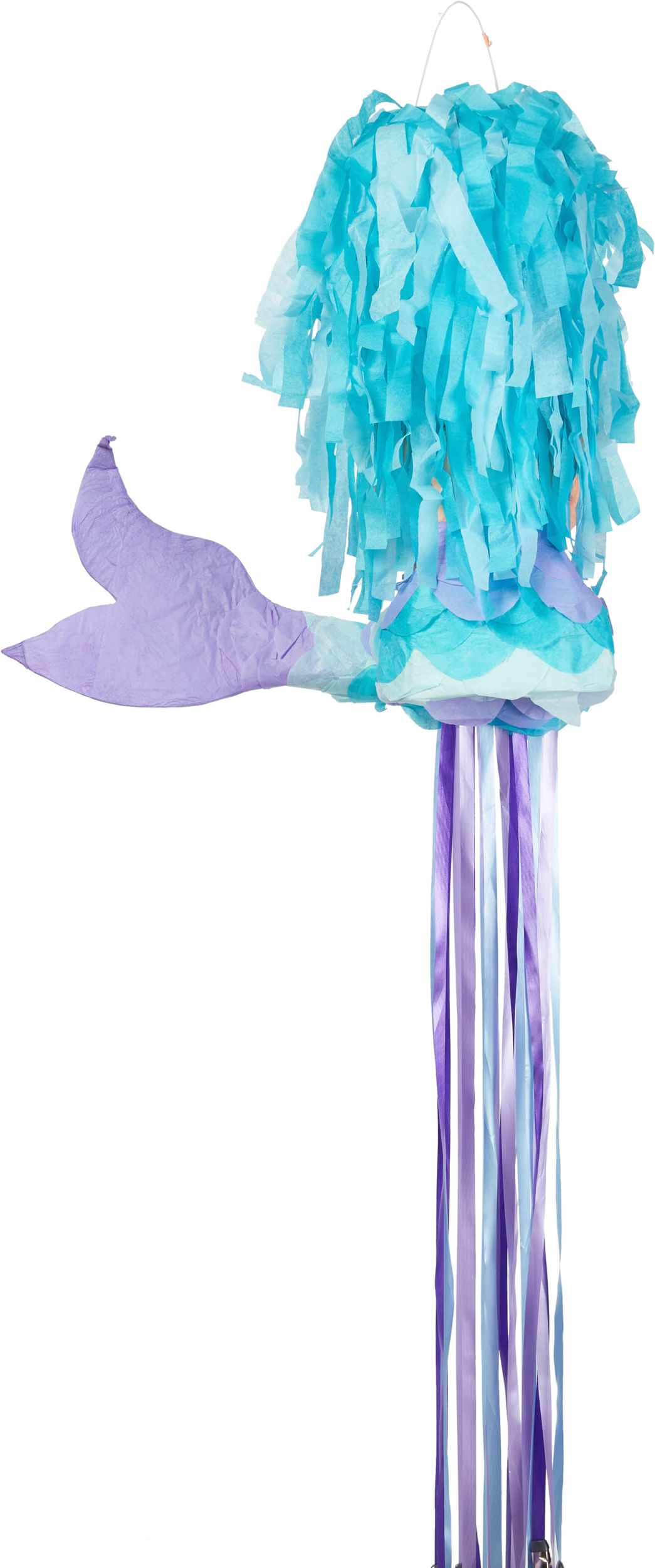 Pull String Mermaid Pinata Decoration Back_Flat
