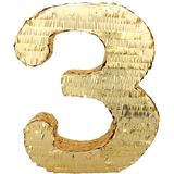 Number 1 Pinata Hanging Decoration, Gold, 17-in, Holds 2lb of Pinata Filler, for Birthday/Anniversary/Graduation Parties Front_Flat