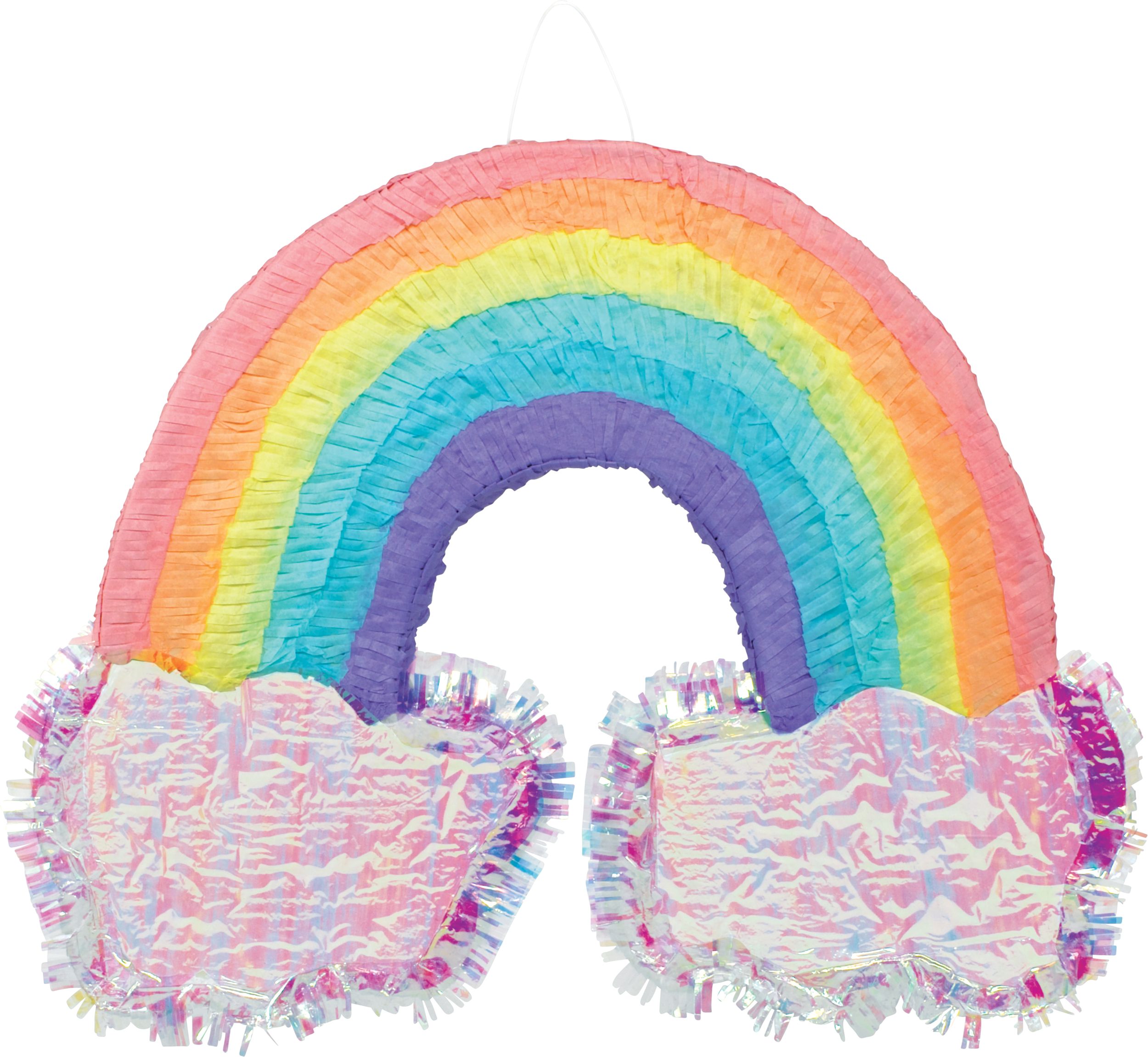 Rainbow Pinata Hanging Decoration, Multi-Coloured, for Pride/Birthday Parties Front_Flat