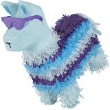 Décoration pinata suspendue Lama Battle Royal., bleu, 17 po, peut contenir 2 lb de garniture à pinata, pour fêtes d'anniversaire Front_Three_Fourths_Angled_Left