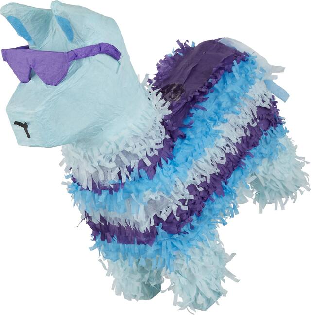 Battle Royal Llama Pinata Hanging Decoration, Blue, 17-in, Holds 2lb of Pinata Filler, for Birthday Parties Front_Three_Fourths_Angled_Left