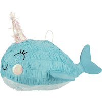 Mini Narwhal Pinata Decoration Front_Angled_Left