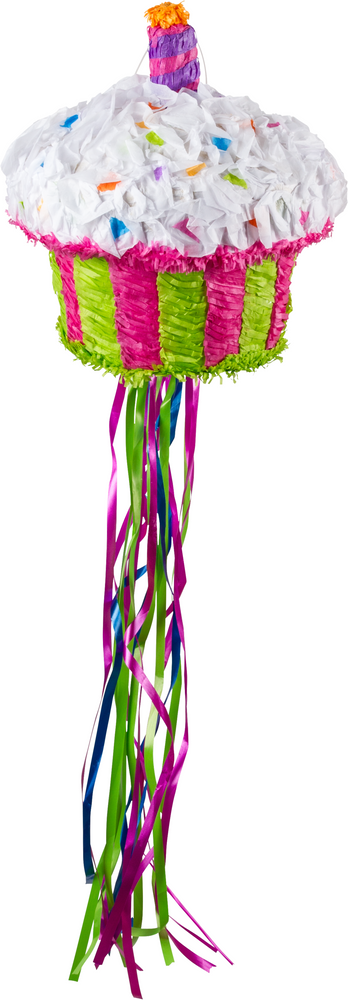 Cupcake Pinata Hanging Pull String Decoration, Multi-Coloured, 12-in, Holds  2lb of Pinata Filler, for Birthday Parties