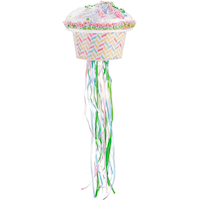 Pull String Chevron Cupcake Pinata Front_Flat