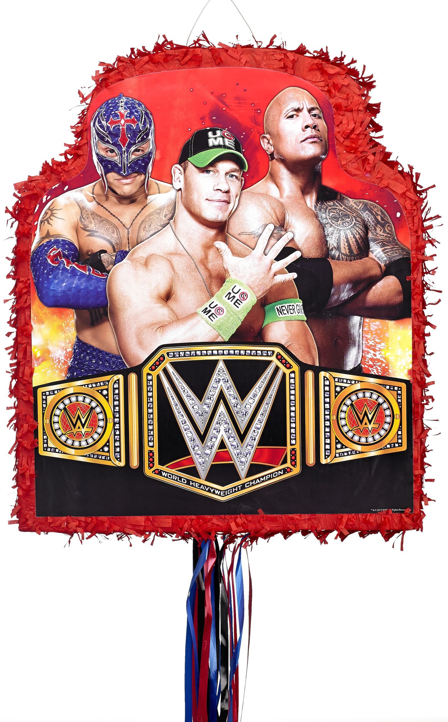 WWE Pull String Pinata, Red Front_Flat
