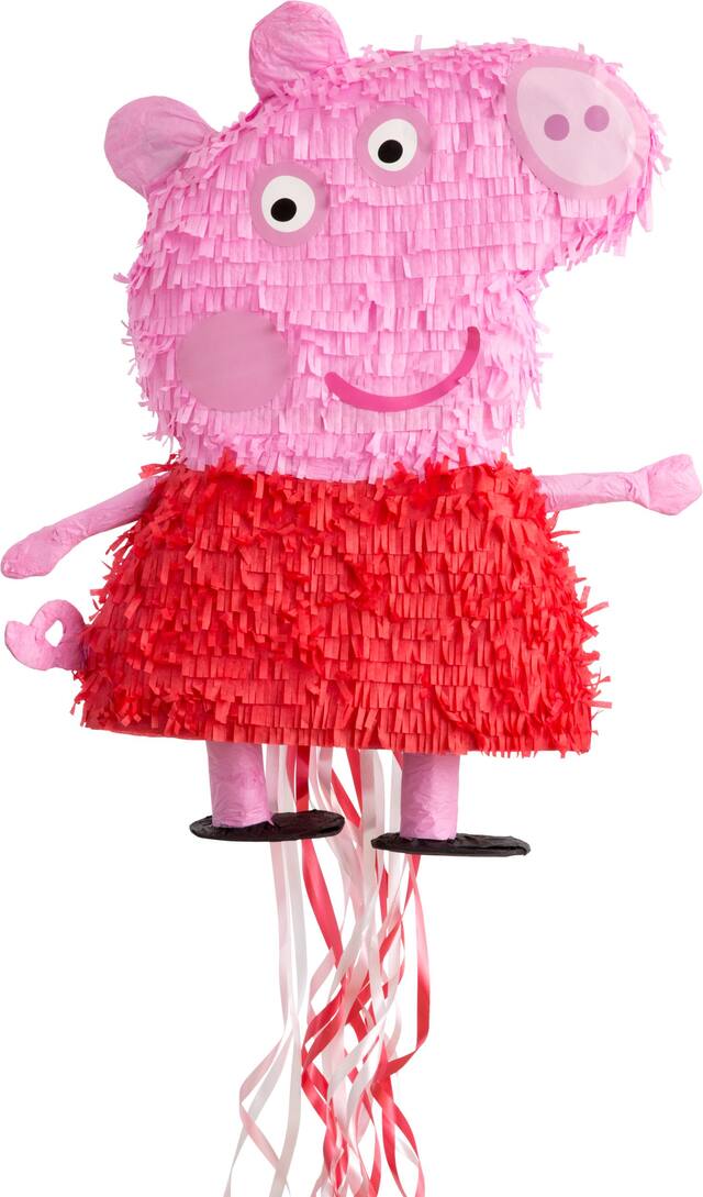 Pull String Peppa Pig Pinata Front_Flat