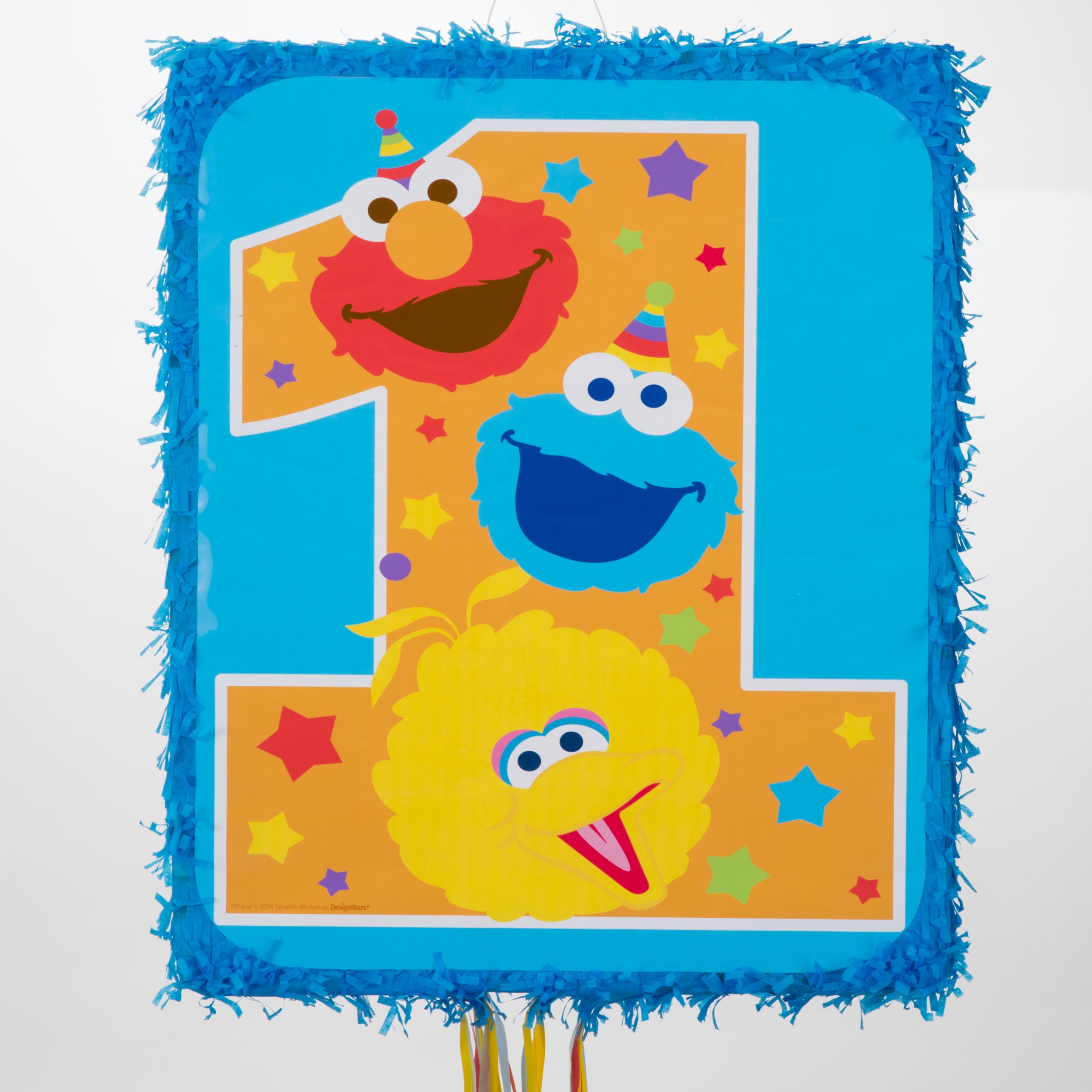 Sesame Street 1st Birthday Pull String Pinata Front_Flat