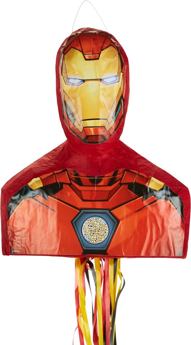 Pull String Iron Man Pinata Front_Flat