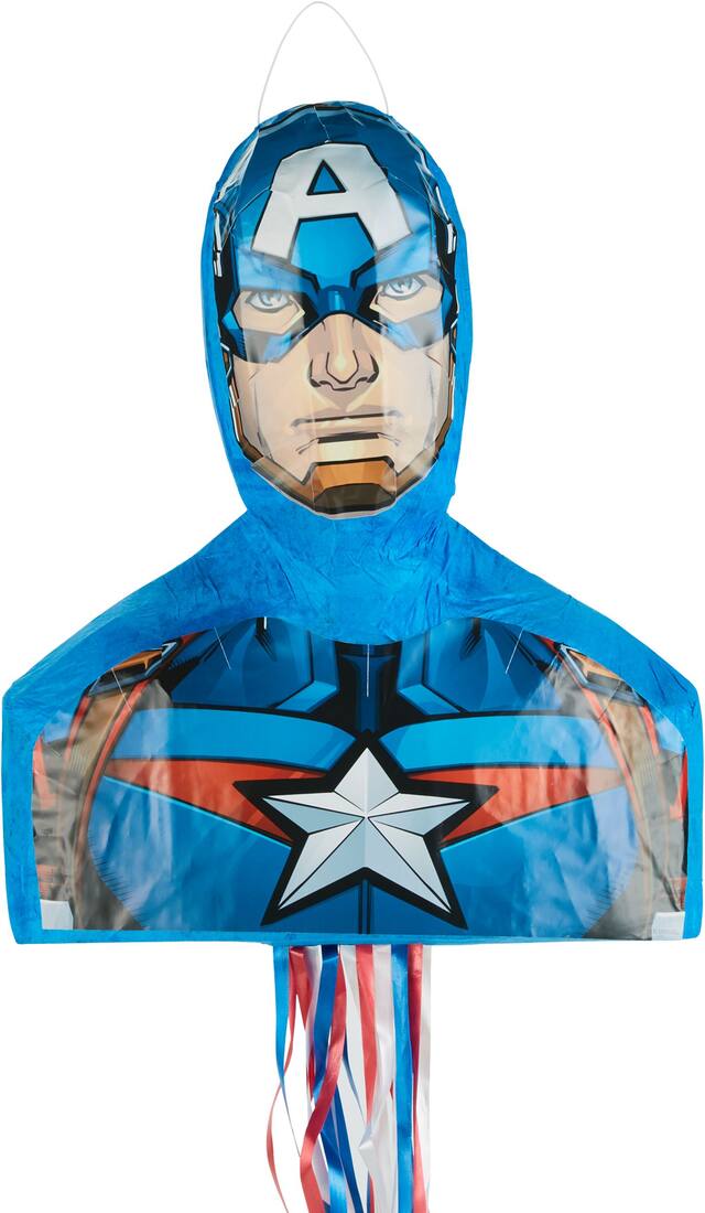 Pinata à ficelle Capitaine America Front_Flat