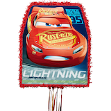 Décoration pinata à ficelle suspendue Disney Les Bagnoles Lightning McQueen, rouge, 22 po, peut contenir 2 lb de garniture à pinata, pour les fêtes d'anniversaire Front_Flat